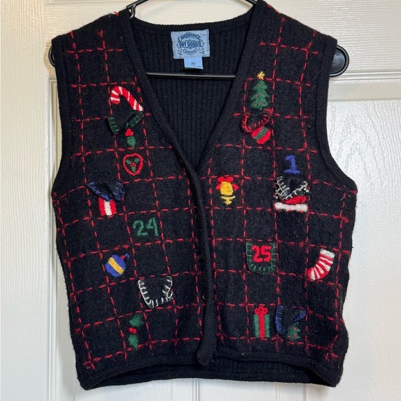 Vintage Cambridge Dry Goods Black Wool Vest - Picture 1 of 6